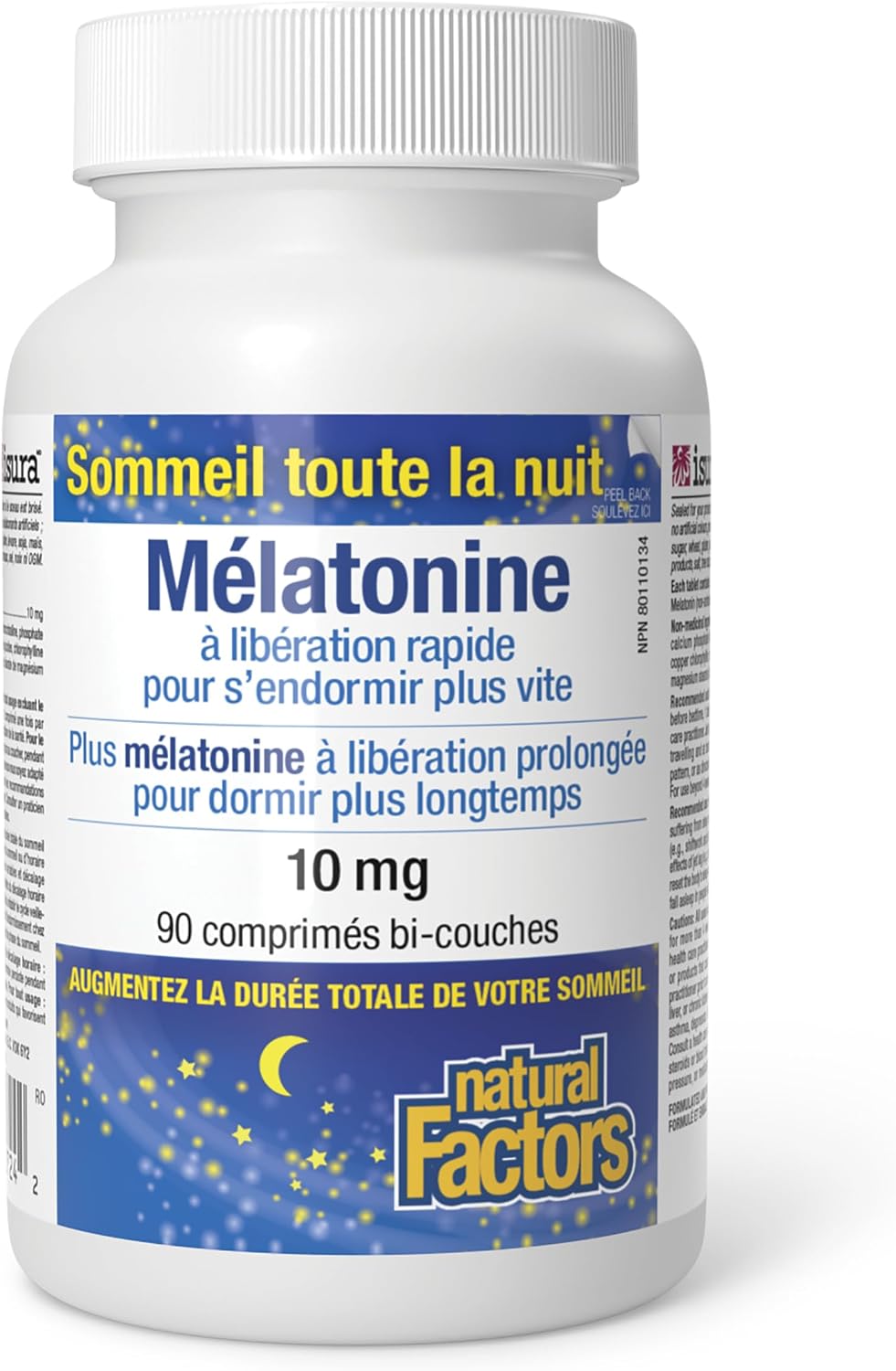 Melatonin Quick Release + Timed Release 10mg - 90 Bi-Layer Tabs + BONUS [amazon_upc] asin:B09Q96B6NK