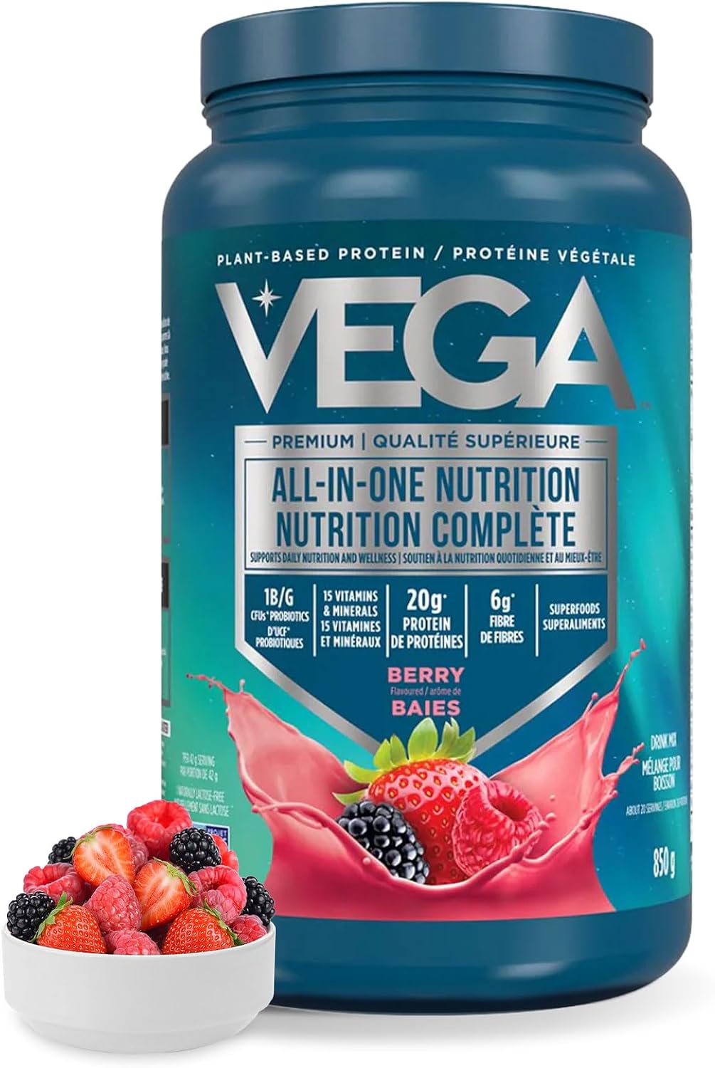 Vega All-In-One Nutrition (Berry) - 850g + BONUS [amazon_upc] asin:B00CORJV6G