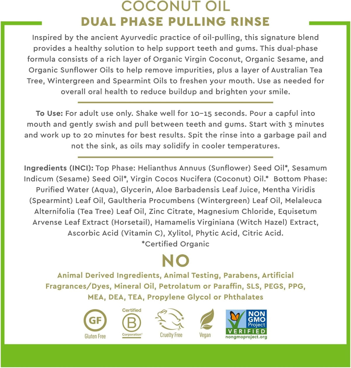 Coconut Oil Dual Phase Pulling Rinse - 237ml [amazon_upc] asin:B071F1V877