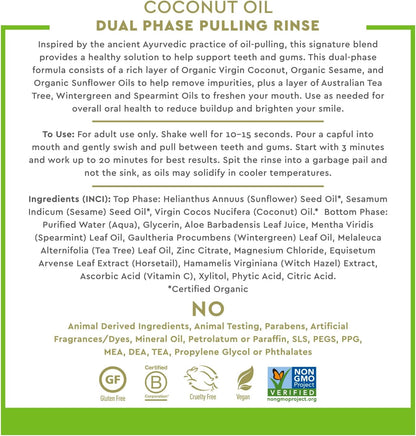 Coconut Oil Dual Phase Pulling Rinse - 237ml [amazon_upc] asin:B071F1V877