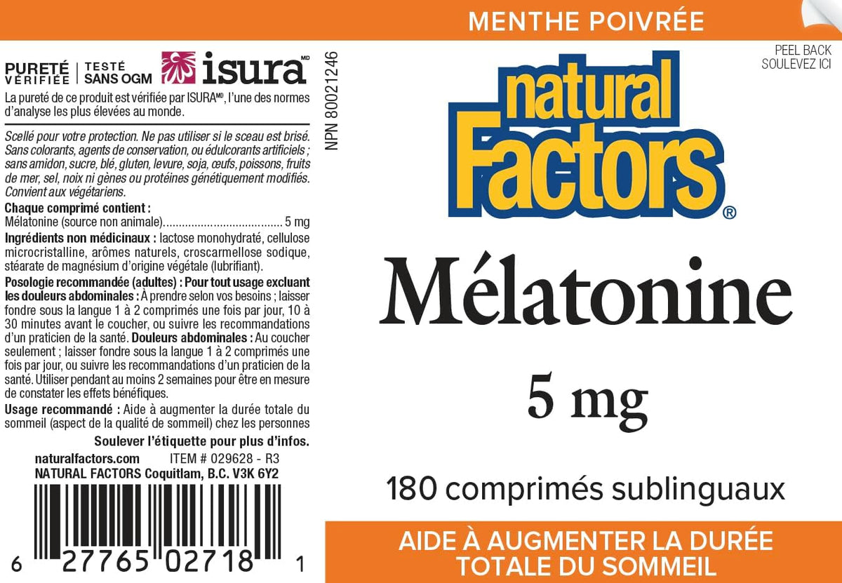 Melatonin 5mg (Peppermint) - 180 Sublingual Tabs [amazon_upc] asin:B0BLTRGC9W