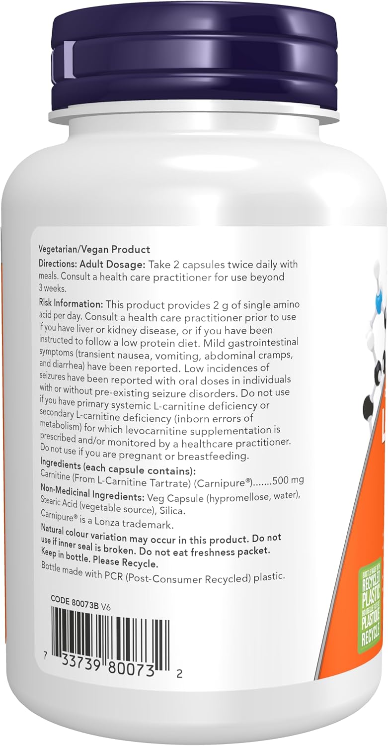 L-Carnitine 500mg - 180 V-Caps [amazon_upc] asin:B00CORN5JU
