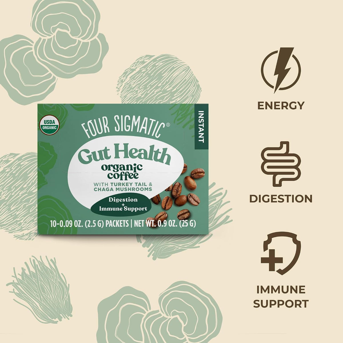 Mushroom Coffee Mix With Chaga (Defend) - 10 Packets [amazon_upc] asin:B00UI10SDU