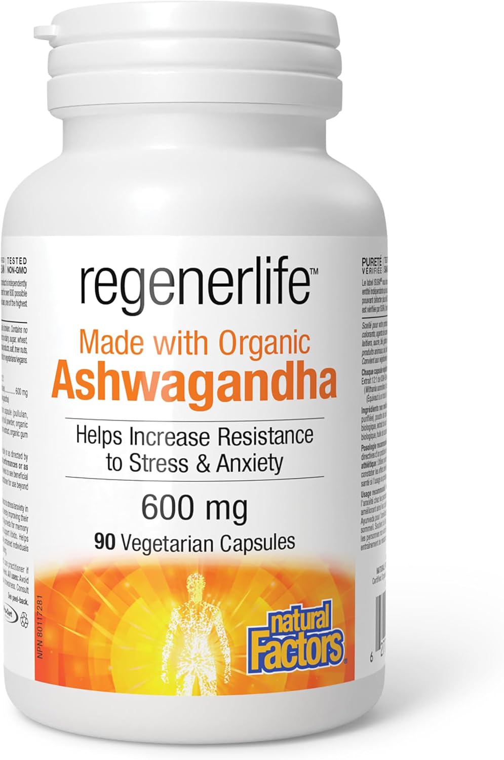 Regenerlife Ashwagandha 600mg (Organic) - 90 V-Caps