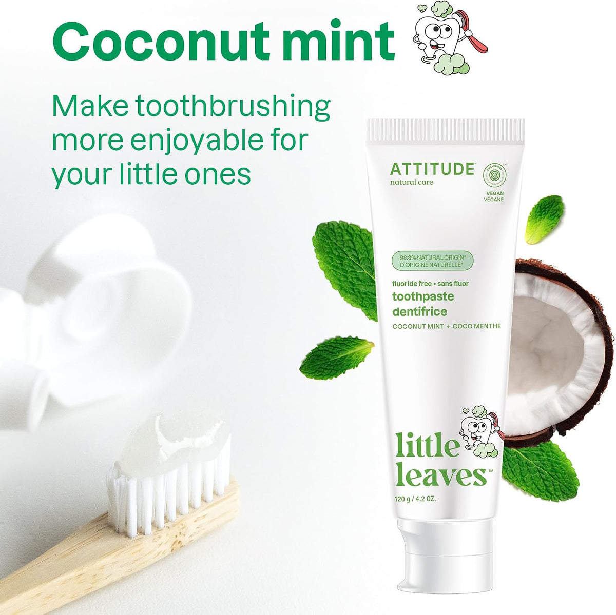 Little Ones Toothpaste Without Fluoride For Kids (Coconut Mint) - 120g [amazon_upc] asin:B0B89SB9SP