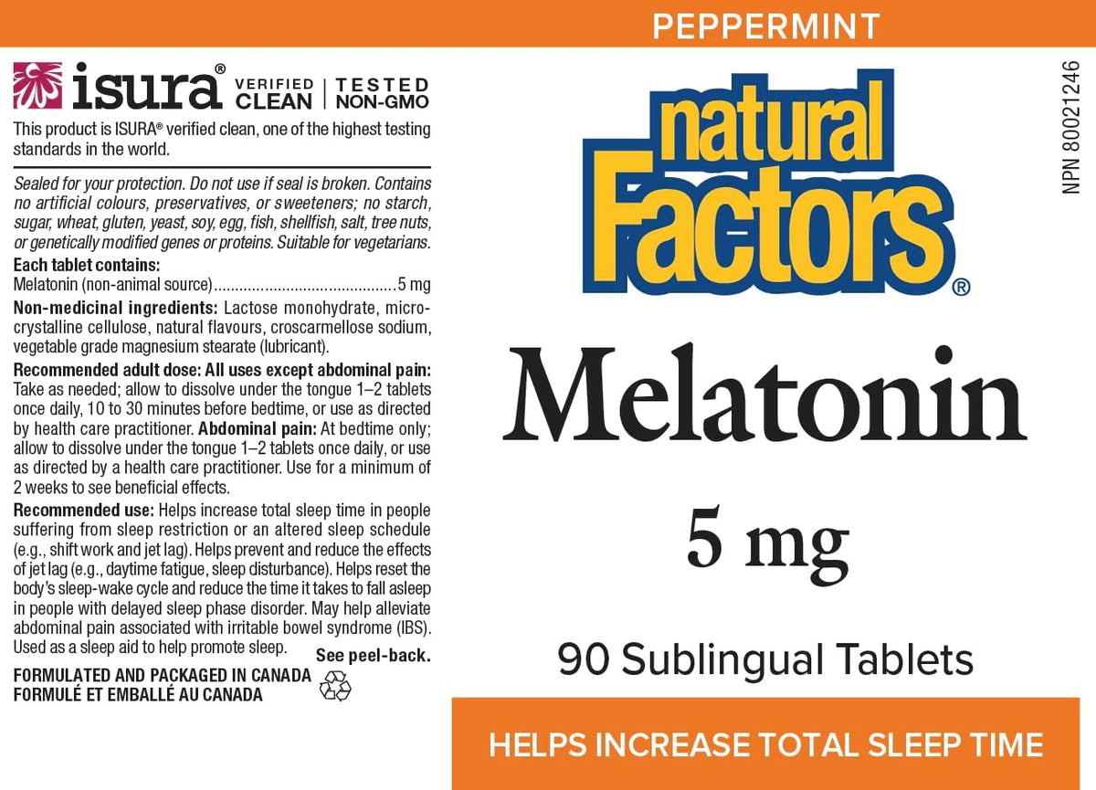 Melatonin 5mg (Peppermint) - 90 Sublingual Tabs [amazon_upc] asin:B08KT49QHZ
