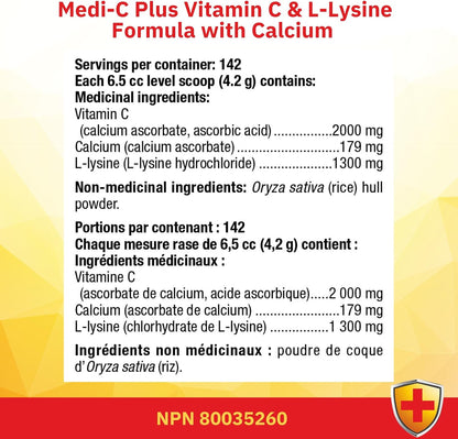 Medi-C Plus With Calcium Ascorbate (Unflavoured) - 600g + BONUS [amazon_upc] asin:B09VCL9S32
