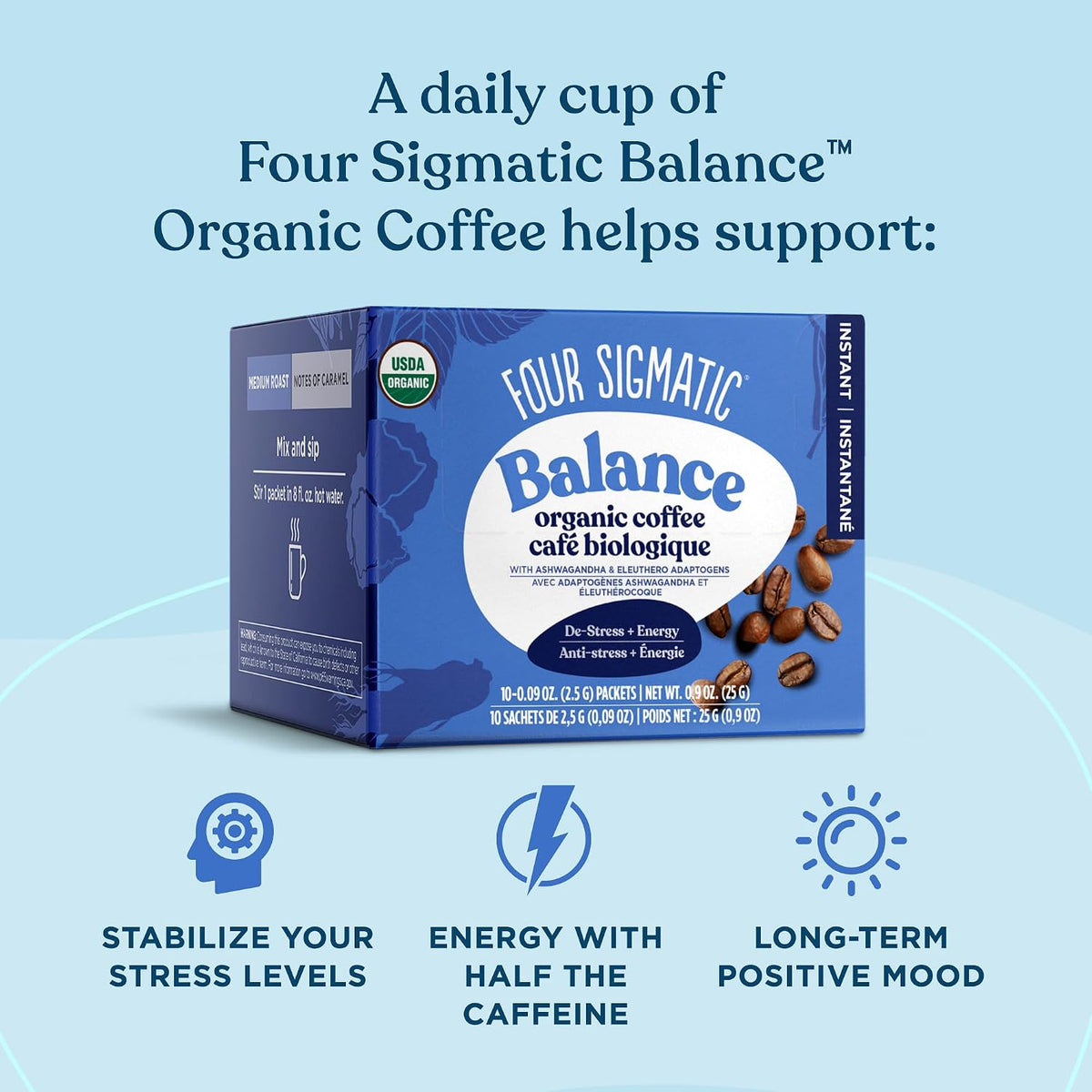 Adaptogen Coffee Mix With Ashwagandha (Balance) - 10 Packets [amazon_upc] asin:B07BFQB4HF