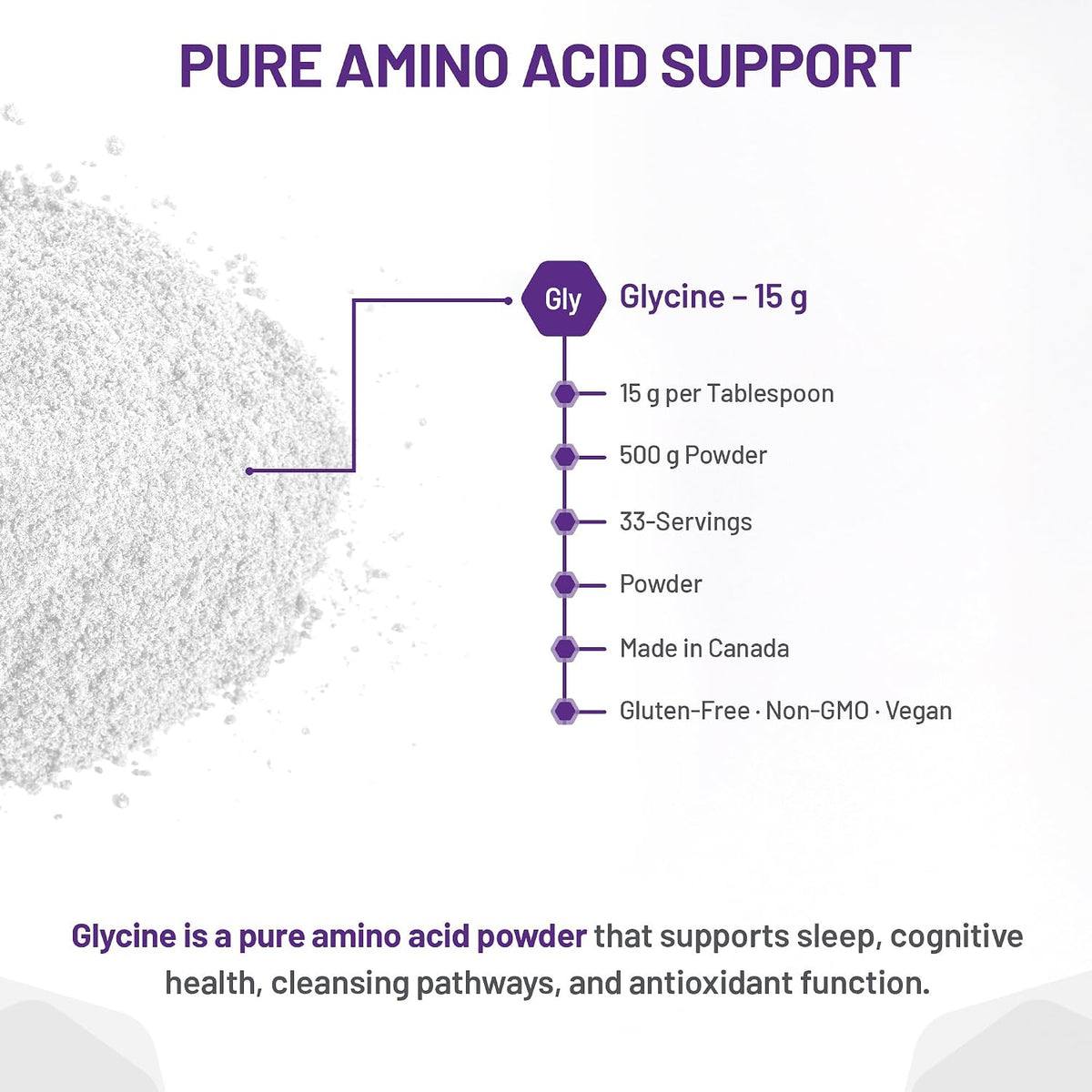 Glycine Powder 100% - 500g [amazon_upc] asin:B003FG31Q6