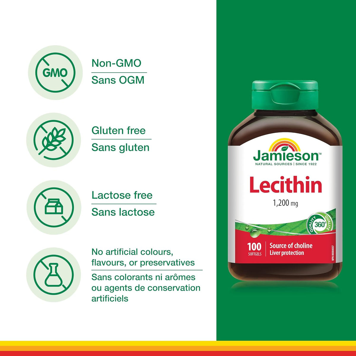 Lecithin 1,200mg - 100 Softgels [amazon_upc] asin:B009ATKSFO