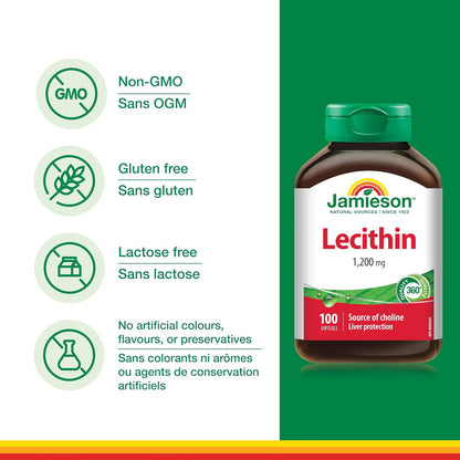 Lecithin 1,200mg - 100 Softgels [amazon_upc] asin:B009ATKSFO