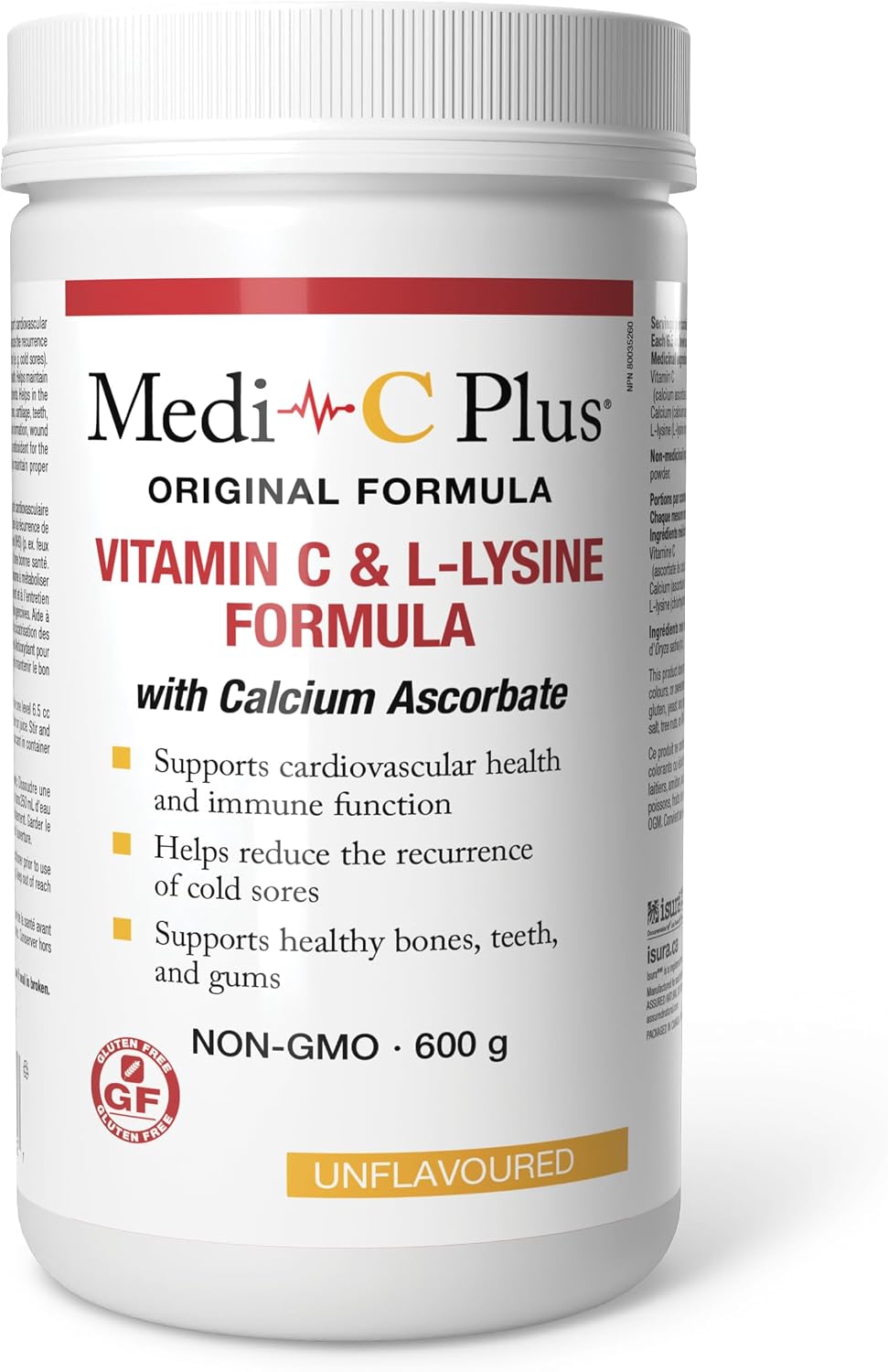 Medi-C Plus With Calcium Ascorbate (Unflavoured) - 600g + BONUS [amazon_upc] asin:B09VCL9S32