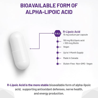 R-Lipoic Acid 150mg - 90 V-Caps + BONUS [amazon_upc] asin:B014IDWBOW