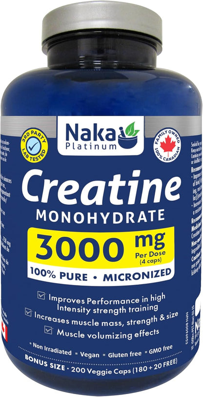 Creatine Monohydrate 3000mg - 200 + 200 V-Caps FREE [amazon_upc] asin:B0D7JQX7KD