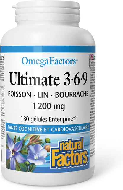Ultimate Omega Factors 3-6-9 1,200mg - 180 Softgels [amazon_upc] asin:B0BLTZDPSH