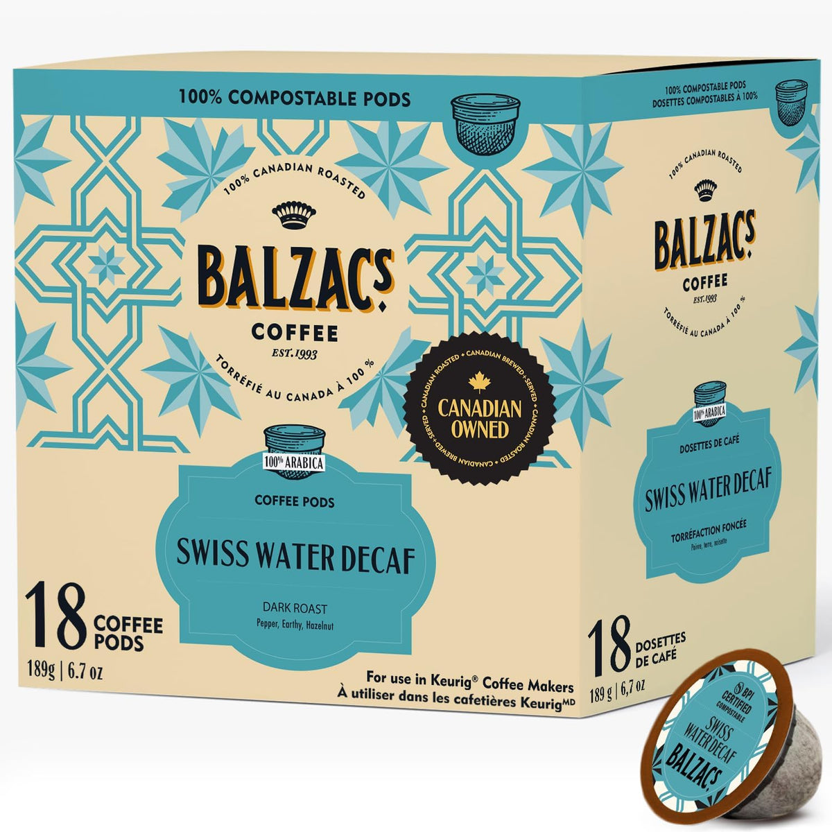 Swiss Water Decaf (Stout Roast) - 18 Coffee Pods [amazon_upc] asin:B08LM8D1GP