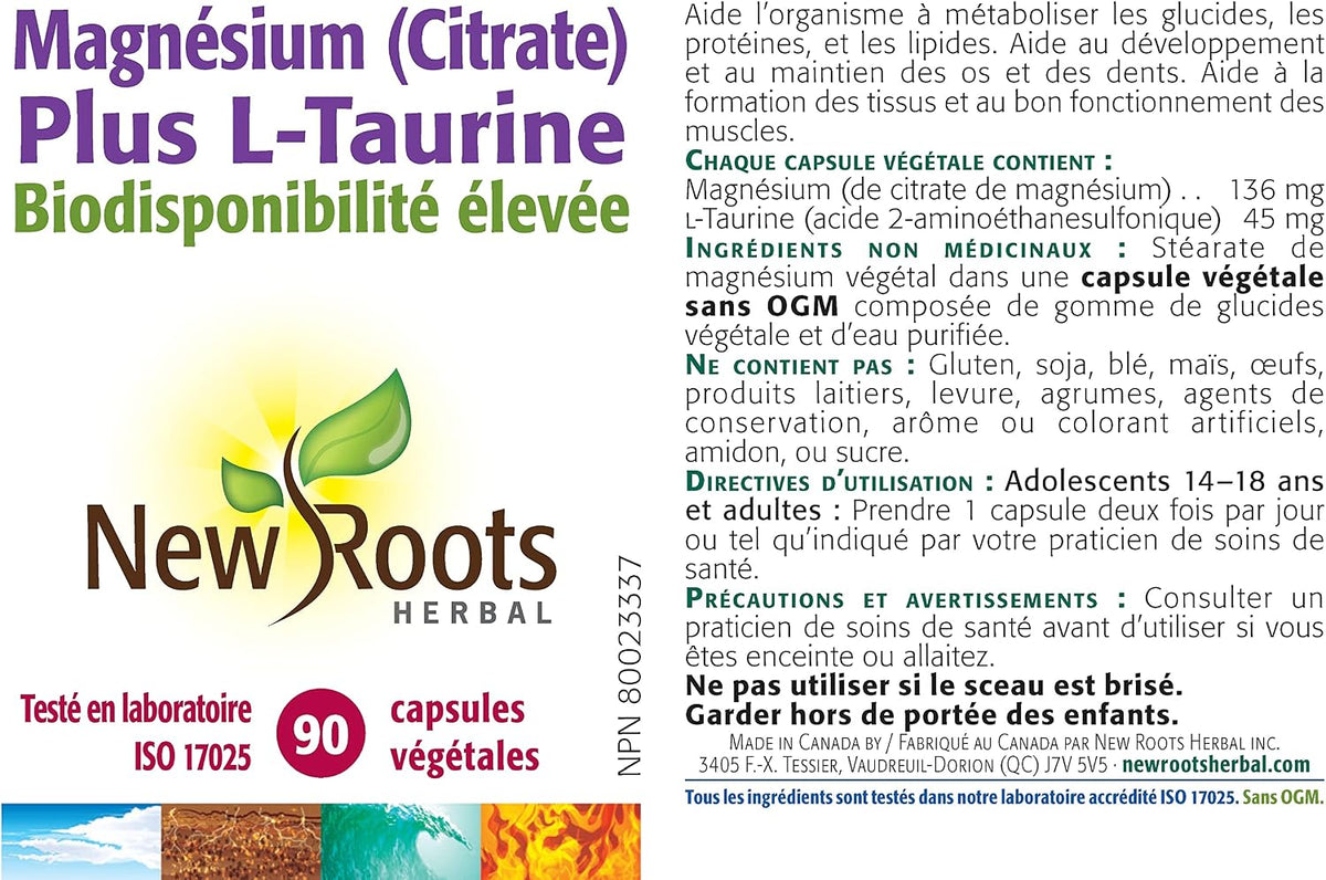 Magnesium Citrate & L-Taurine - 90 Caps [amazon_upc] asin:B00CORNSOM