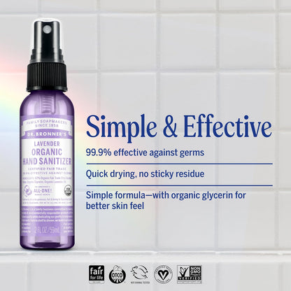 Organic Hand Sanitizing Spray (Lavender) - 59ml [amazon_upc] asin:B00IKTG92G