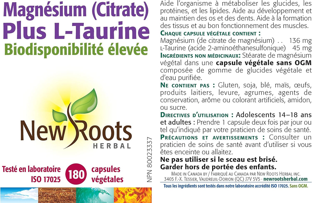 Magnesium Citrate & L-Taurine - 180 Caps [amazon_upc] asin:B00CORNSWO