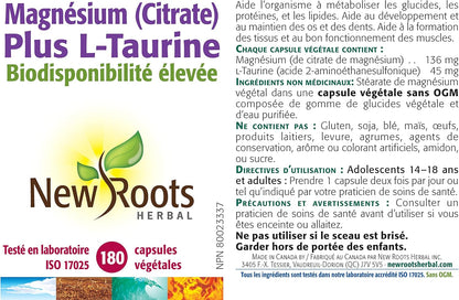 Magnesium Citrate & L-Taurine - 180 Caps [amazon_upc] asin:B00CORNSWO