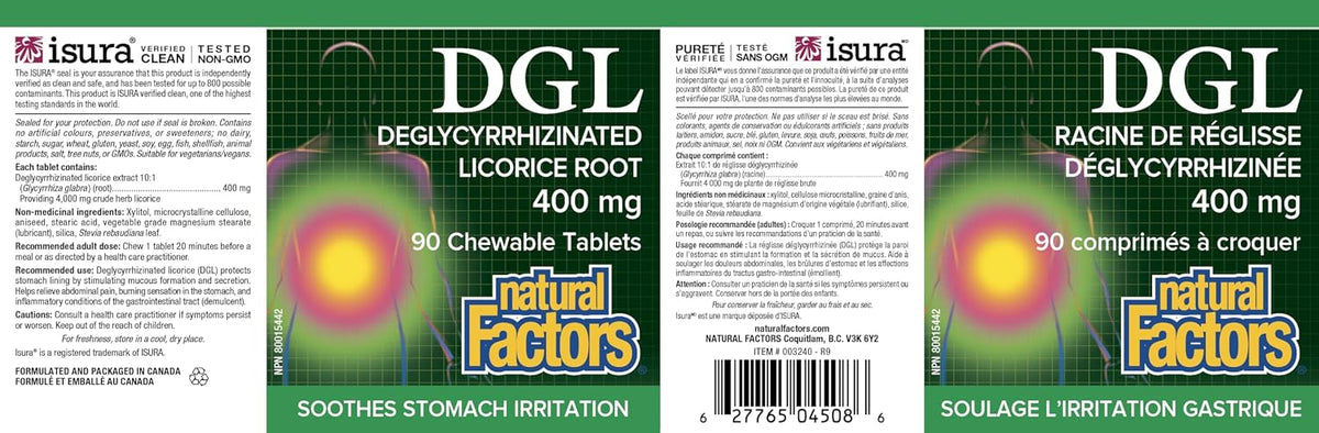 DGL (Deglycyrrhizinated Licorice Root) - 90 Chew Tabs