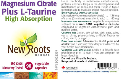 Magnesium Citrate & L-Taurine - 90 Caps [amazon_upc] asin:B00CORNSOM