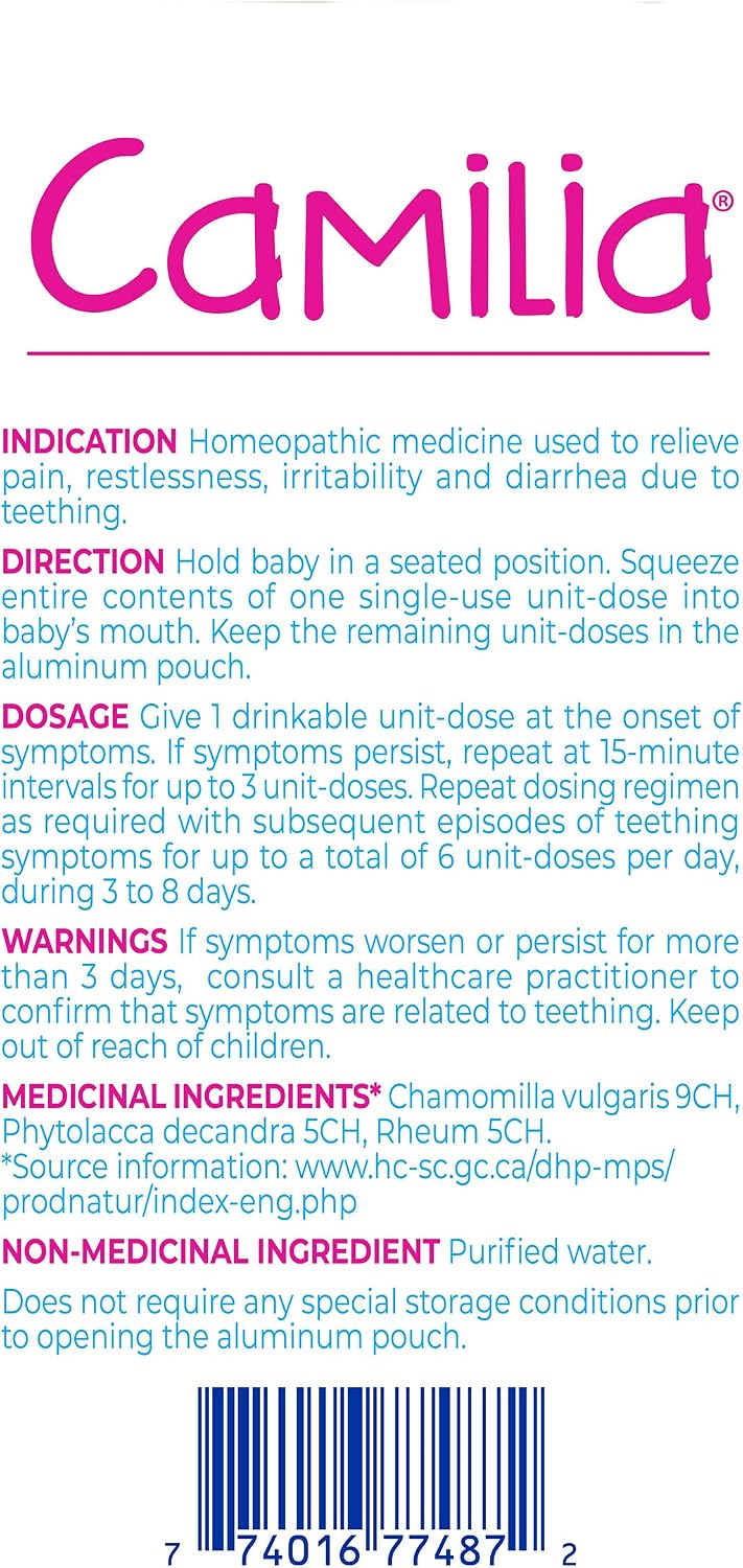 Camilia Teething Pain 30 Unit Doses - 1ml [amazon_upc] asin:B00TYETVH6