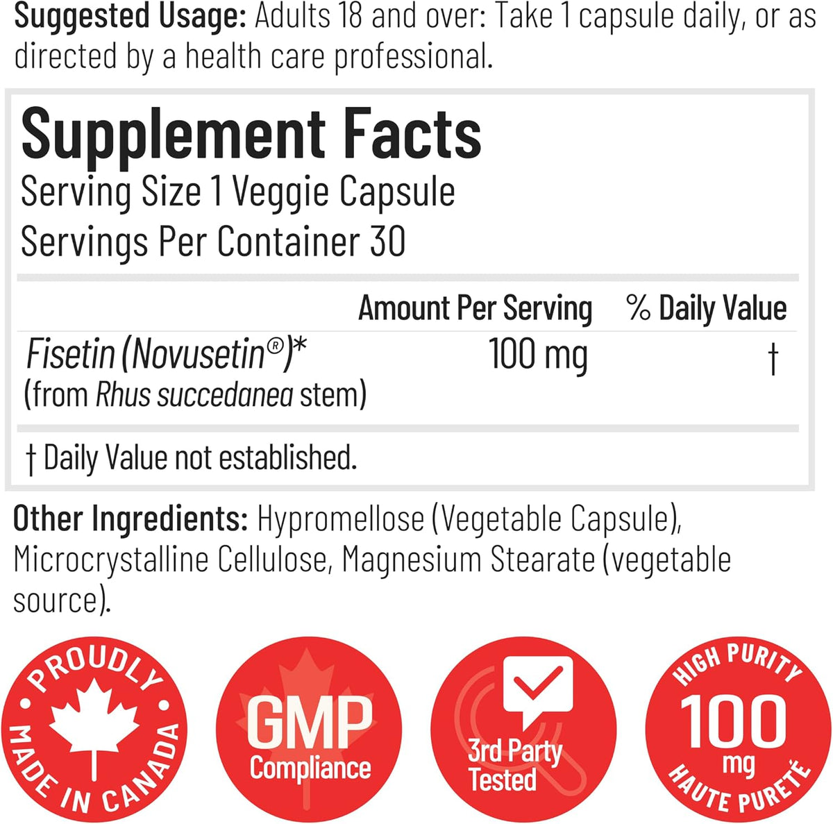 Fisetin 100mg - 30 V-Caps [amazon_upc] asin:B0D1JXCS8M