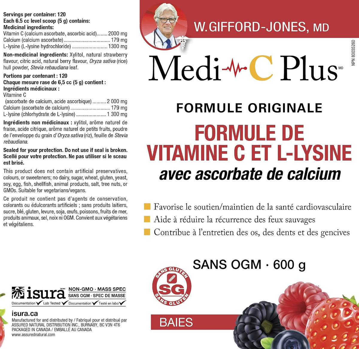 Medi-C Plus With Calcium Ascorbate (Berry) - 600g [amazon_upc] asin:B0864636T4