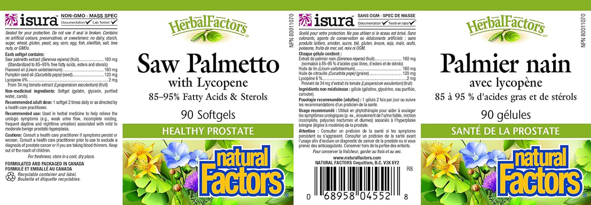 Saw Palmetto 160mg With Lycopene - 90 Softgels [amazon_upc] asin:B0001VV7VE