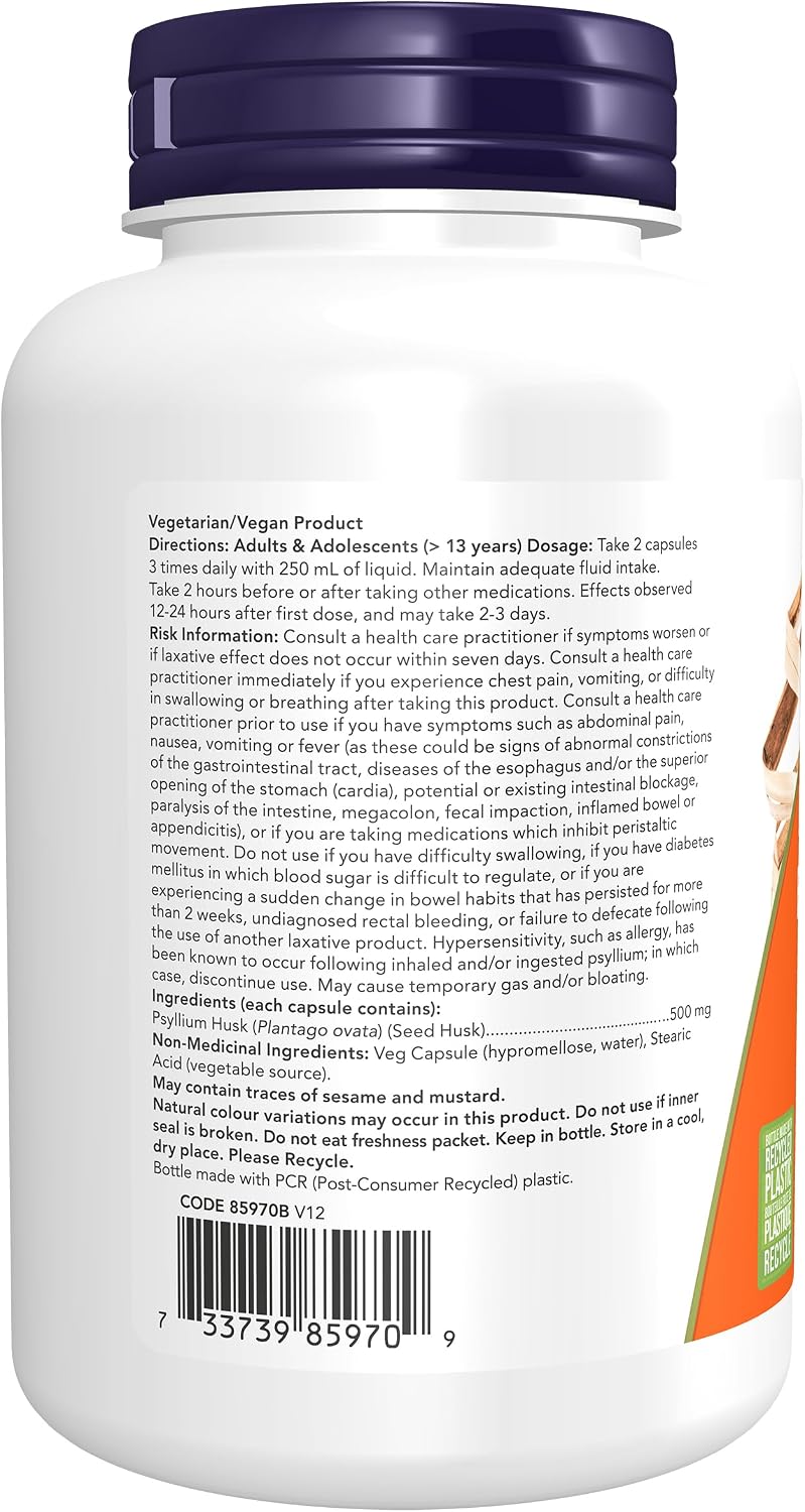 Psyllium Husk 500mg - 200 Caps [amazon_upc] asin:B003FG88QO