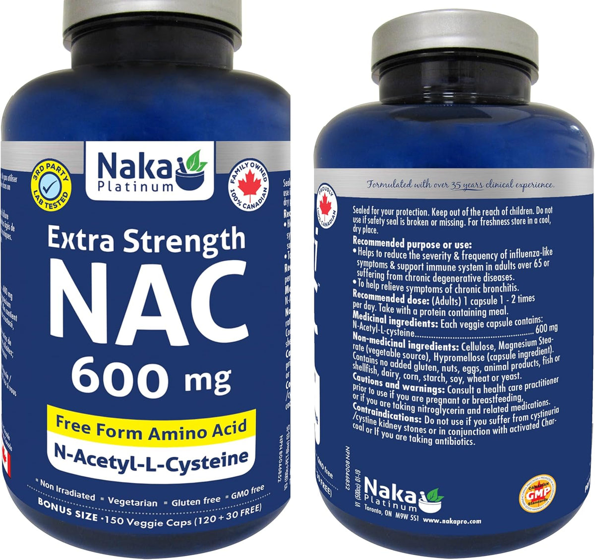 Nutri NAC 600mg - 150 V-Caps + BONUS [amazon_upc] asin:B07RGS4DF8