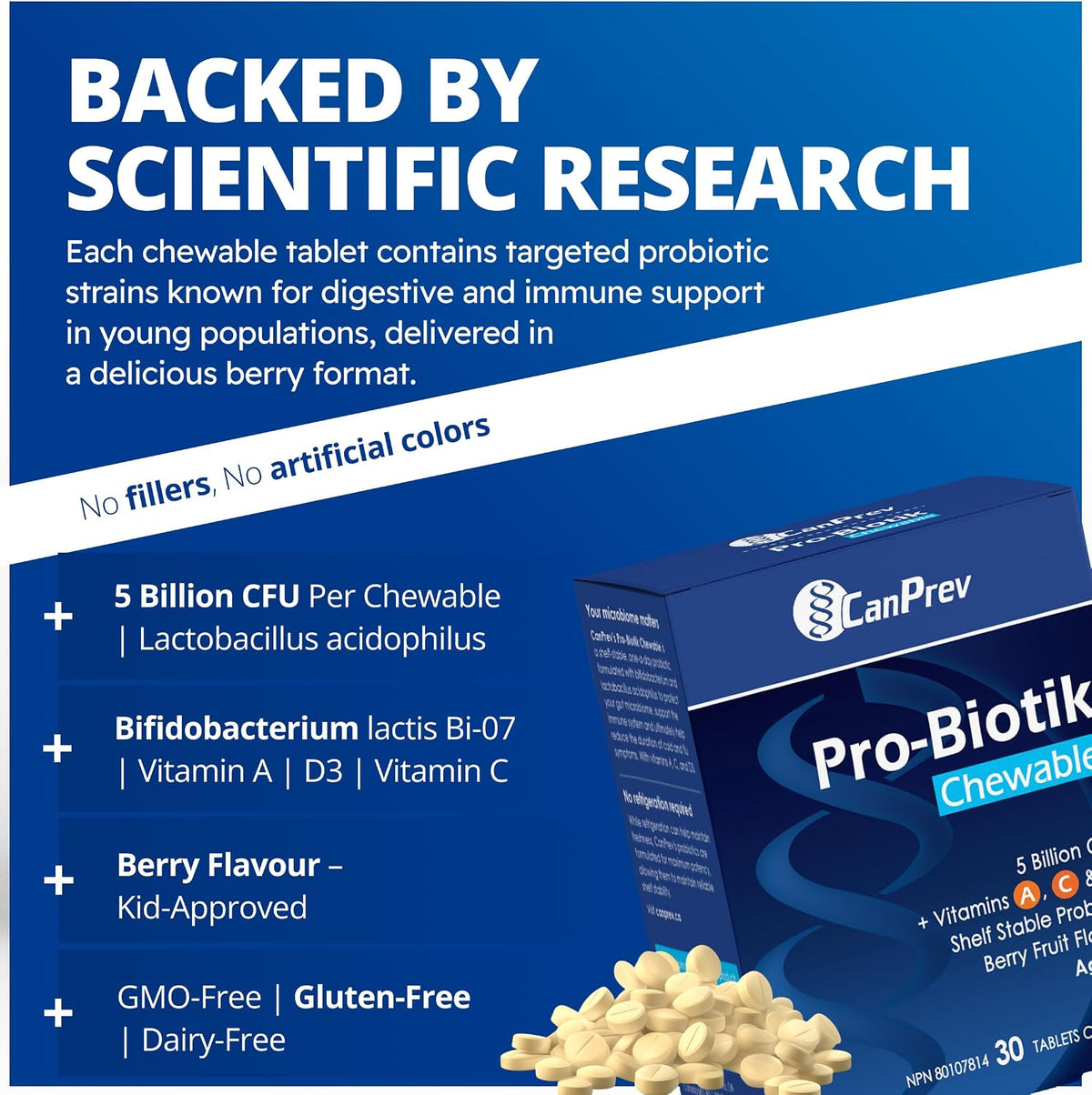 Pro-Biotik + A, C & D3 - 30 Chew Tabs [amazon_upc] asin:B09ZBLG974