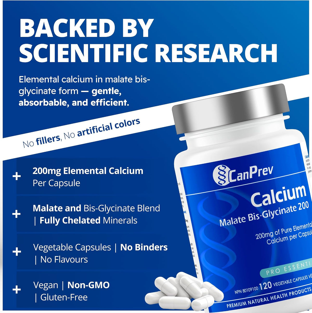Calcium Malate Bis-Glycinate 200 - 120 V-Caps + BONUS [amazon_upc] asin:B07BHWLLRV