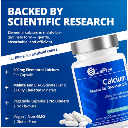 Calcium Malate Bis-Glycinate 200 - 120 V-Caps + BONUS [amazon_upc] asin:B07BHWLLRV