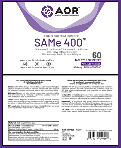 SAMe 400mg - 60 Tabs + BONUS [amazon_upc] asin:B003FG3490
