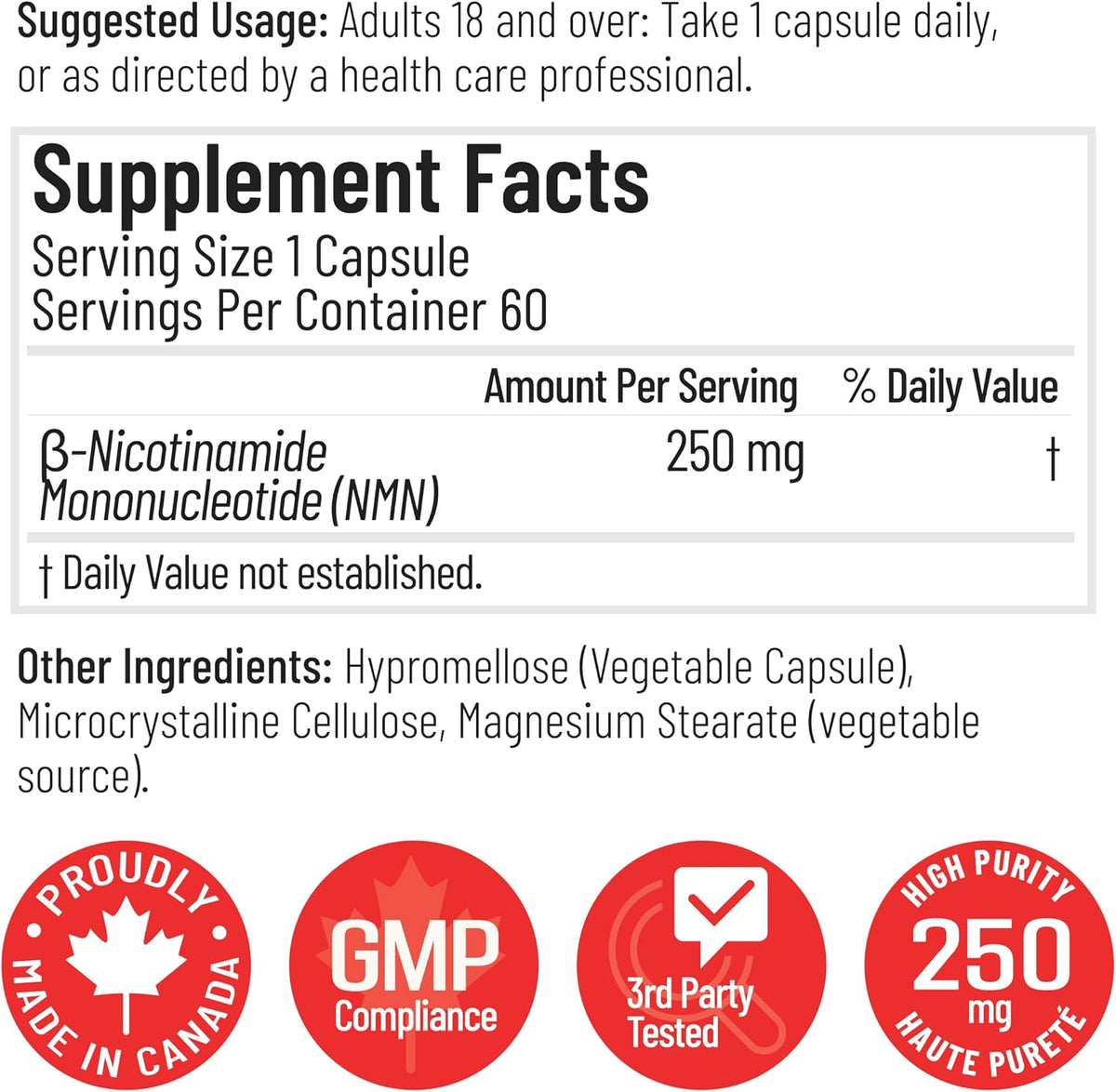 NMN 250mg - 60 V-Caps [amazon_upc] asin:B09Z37C59S