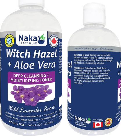 Witch Hazel + Aloe Cleansing Toner - 300 + 60ml BONUS [amazon_upc] asin:B07SF852K8
