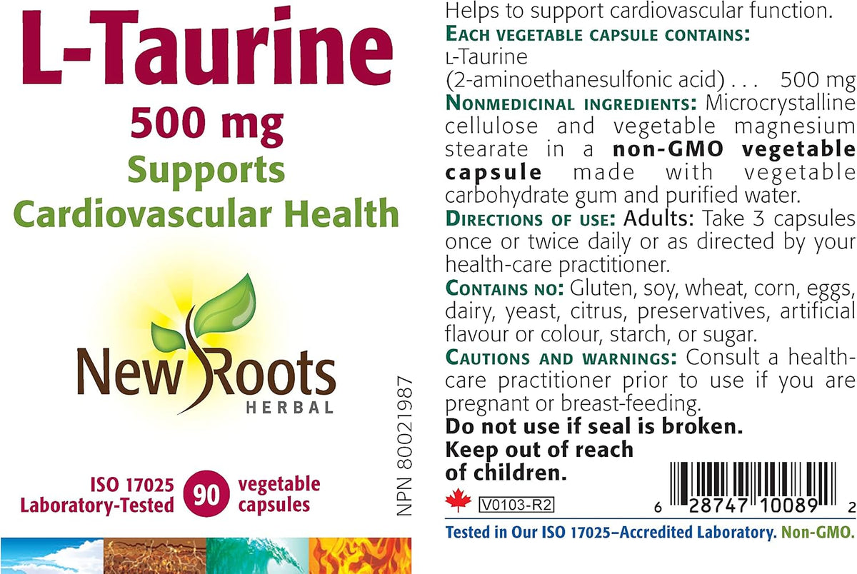 Taurine 500mg - 90 V-Caps [amazon_upc] asin:B00CORMYV0