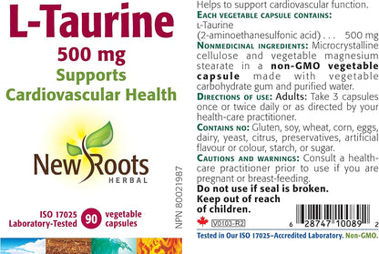 Taurine 500mg - 90 V-Caps [amazon_upc] asin:B00CORMYV0