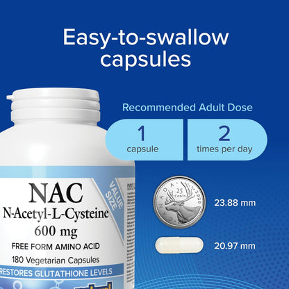 N-Acetyl-L-Cysteine (NAC) 600mg - 180 V-Caps [amazon_upc] asin:B0956BYQNJ