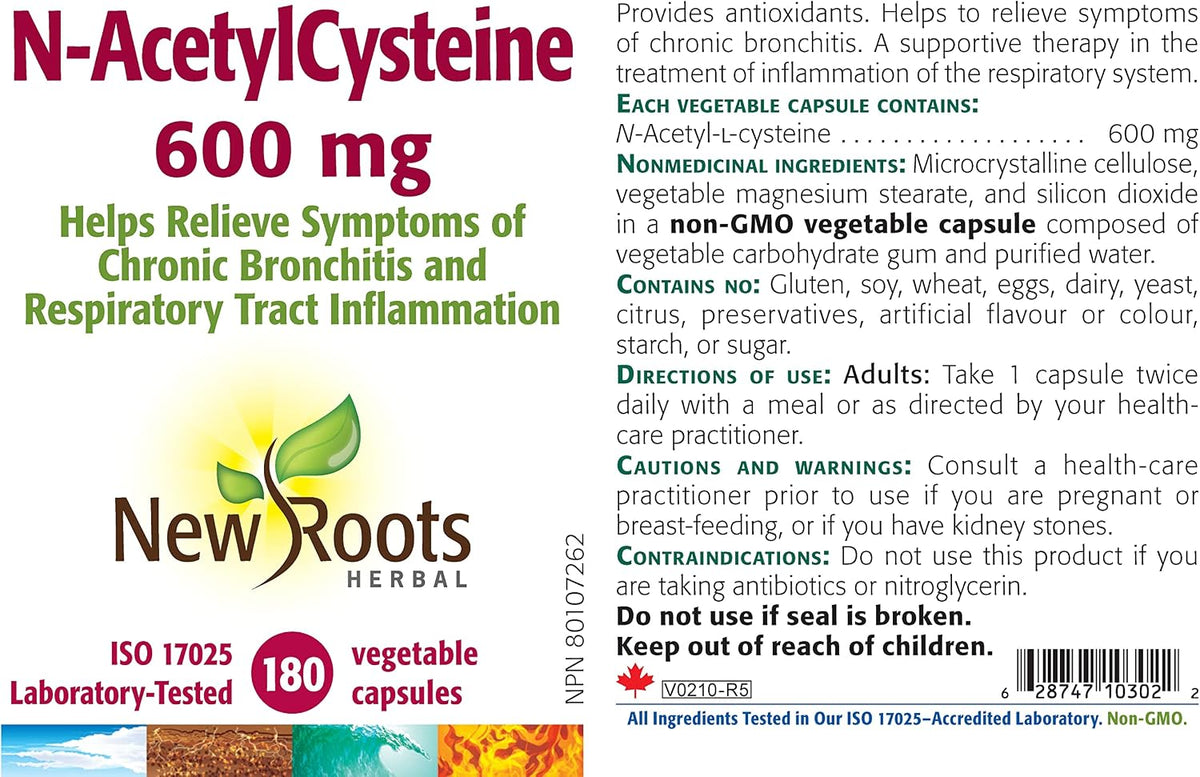 N-Acetylcysteine (NAC) 600mg - 180 V-Caps [amazon_upc] asin:B00CORNAF4