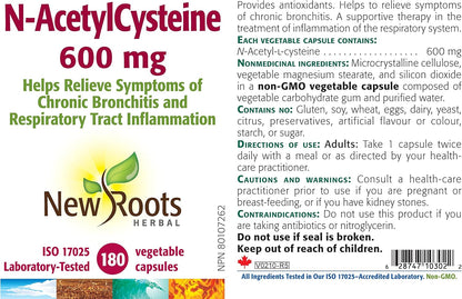 N-Acetylcysteine (NAC) 600mg - 180 V-Caps [amazon_upc] asin:B00CORNAF4