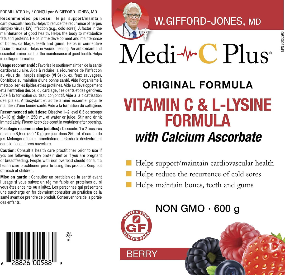 Medi-C Plus With Calcium Ascorbate (Berry) - 600g [amazon_upc] asin:B0864636T4