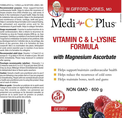 Medi-C Plus With Magnesium Ascorbate (Berry) - 600g + BONUS [amazon_upc] asin:B07GLM3C9M