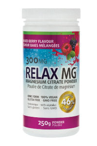 Relax MG Magnesium Powder (Berry) 300mg - 250g + BONUS