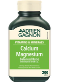 Calcium Magnesium Balanced Ratio With Vitamin D 400iu - 200 Tabs - Adrien Gagnon