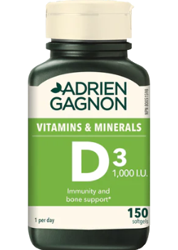 Vitamin D3 1,000iu - 150 Softgels - Adrien Gagnon