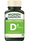Vitamin D3 2,500iu - 75 Softgels - Adrien Gagnon