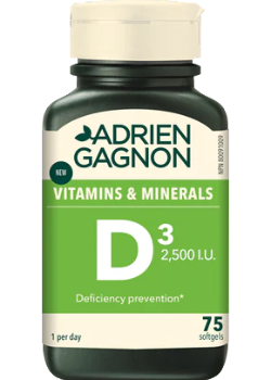 Vitamin D3 2,500iu - 75 Softgels - Adrien Gagnon